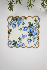 3-Pack Flora Floral Patterned Embroidered Edge Fabric Cocktail Napkins